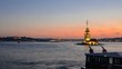 maiden's tower at the sunset