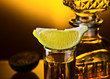 gold tequila and lime