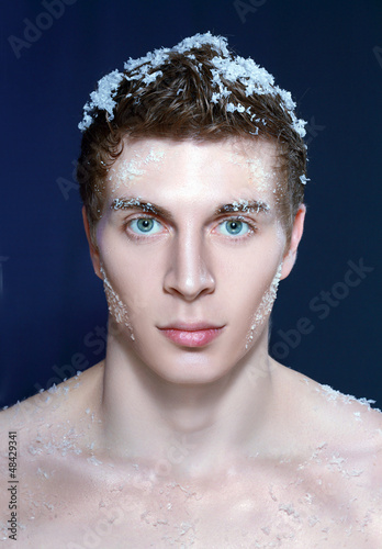 Photo: young frozen man young frozen man