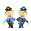 Vector: funny cartoon policeman, two colors funny cartoon policeman, two colors