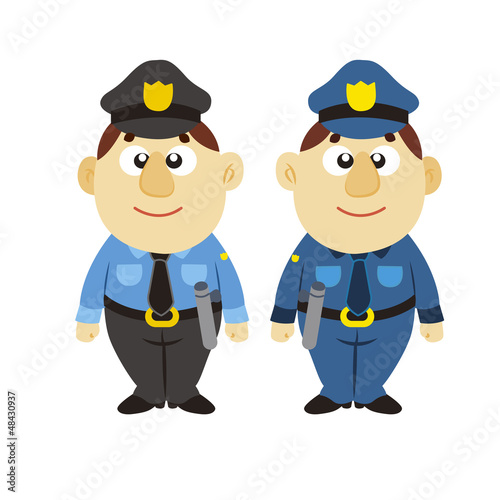 Vector: funny cartoon policeman, two colors funny cartoon policeman, two colors