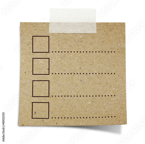Photo: hand draw to do list on note taped recycle paper hand draw to do list on note taped recycle paper
