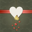 Red diamond hearts and photographic paper heart for text