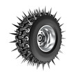 Spiked tire. 3D concept. Isolated on white.