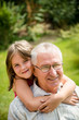 Happy grandfather with grandchild