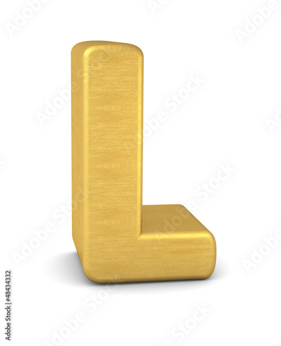 Illustration: buchstabe letter L gold vertikal buchstabe letter L gold vertikal