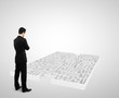 businessman and white labyrinth