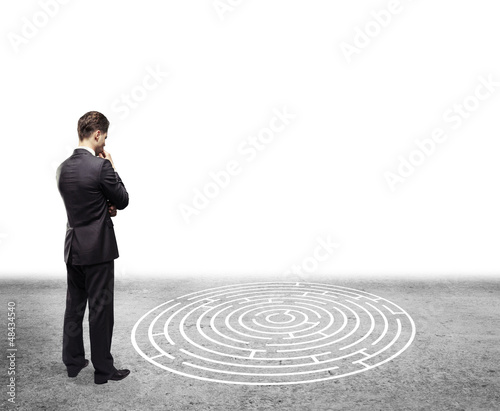 Photo: man and labyrinth man and labyrinth