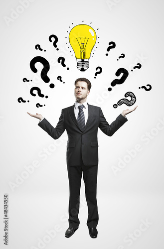 Photo: man with question mark man with question mark