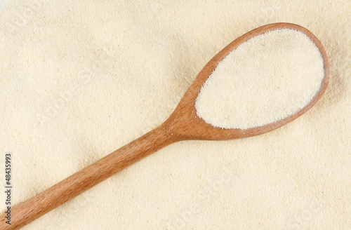 Photo: Wooden spoon with semolina Wooden spoon with semolina