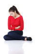 Young woman with stomach issues