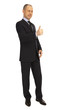 The businessman is happy with the concluded bargain.