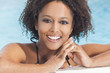 Sexy African American Woman Girl In Swimming Pool