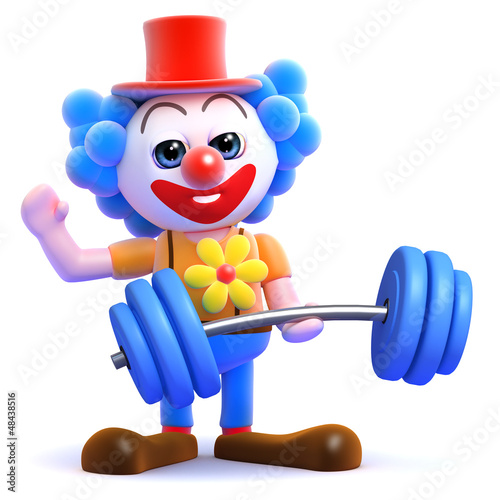 Illustration: Clown lifts weights with ease Clown lifts weights with ease