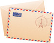 Old french envelope with Eiffel tour and sign par avion