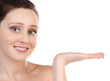 Foto: Skincare attractive girl holding her hand isolated Skincare attractive girl holding her hand isolated