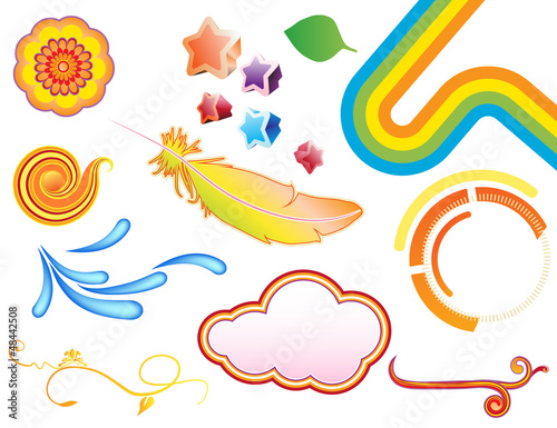 Illustration: Summer design elements Summer design elements