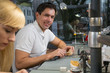 Dental technician polishing dental prosthesis