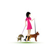 Lady riding dogs