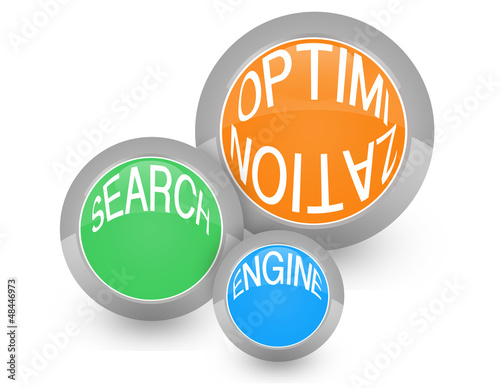 Illustration: SEO - search engine optimization, colorato SEO - search engine optimization, colorato
