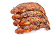 dry siluridae fishs on white background