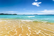White sand beach and blue sky