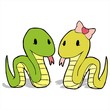 couple snake cartoon vector
