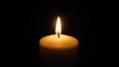 Candle in the dark  with flare flame