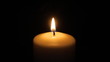Lightning a candle in darkness and blowing it out