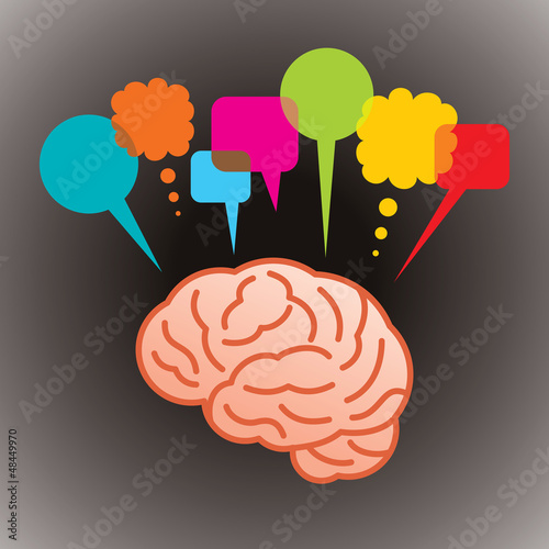 Vector: thinking head speech bubble, social networking thinking head speech bubble, social networking