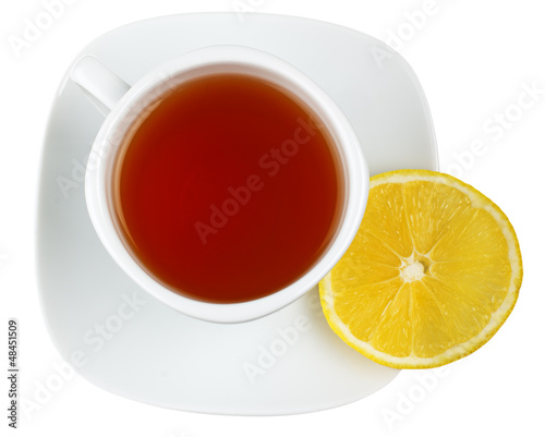 Photo: lemon tea top isolated on white background lemon tea top isolated on white background