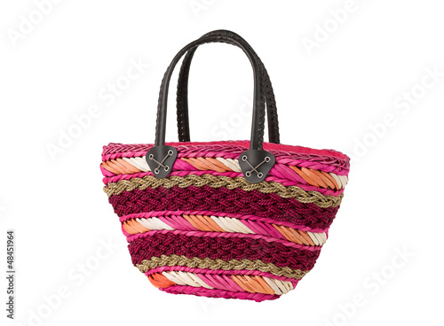 Photo: Colorful weaved dried water hyacinth lady handbag Colorful weaved dried water hyacinth lady handbag