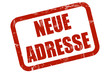 Grunge Stempel rot NEUE ADRESSE