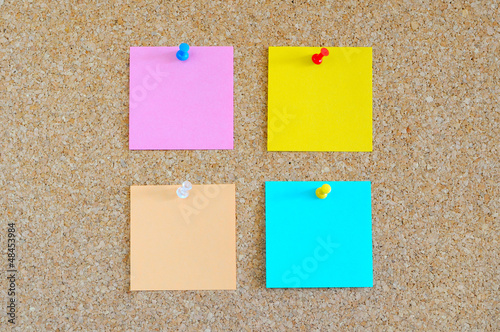 Photo: Cork board with colorful post-it Cork board with colorful post-it