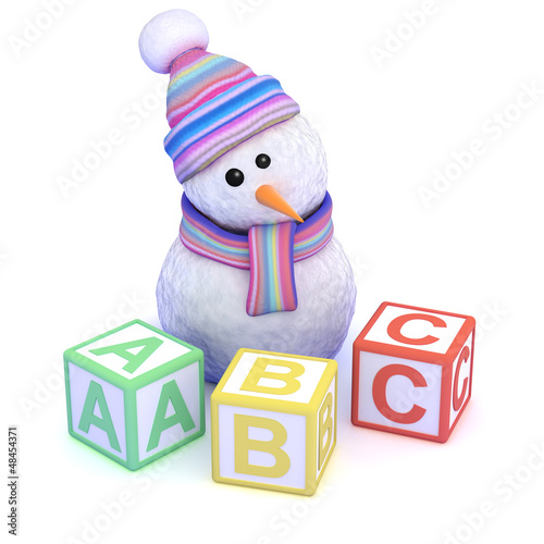 Illustration: Snowman learns the alphabet Snowman learns the alphabet
