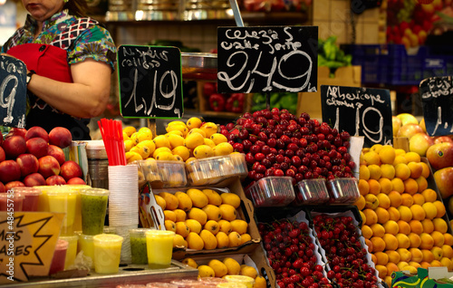 Photo: Fruit market in Barcelona, Spain Fruit market in Barcelona, Spain
