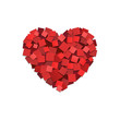 heart gathered from paper pieces