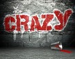 Graffiti wall with crazy, street background
