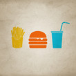 french fries, burger & soda 1 - canvas version