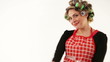 Funny housewife with Rolling pin