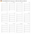 Kalender 2014 Typ E Din A7, Din A6, Din A5, Din A4