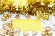 Goldener Tischschmuck, Platzkärtchen,