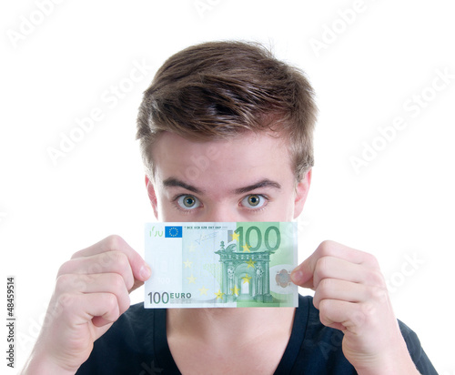 Photo: Teenager mit 100 Euro Schein Teenager mit 100 Euro Schein