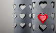 Red heart on a tin box
