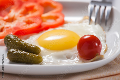 Photo: Fried eggs with vegetables Fried eggs with vegetables
