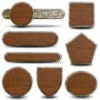 8 plaques - Peau de serpent et bois