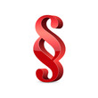 Paragraph – 3D Paragraphenzeichen in rot mit Glanz