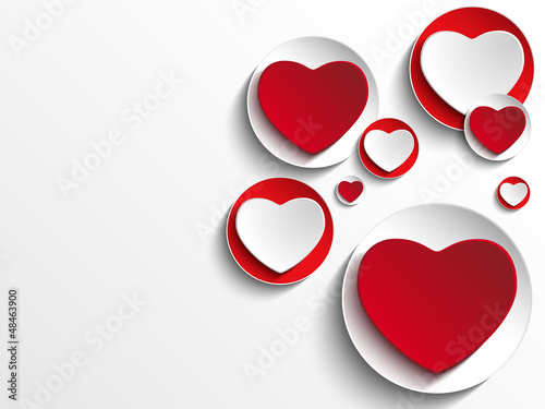 Vector: Valentine Day Heart on White Button Valentine Day Heart on White Button