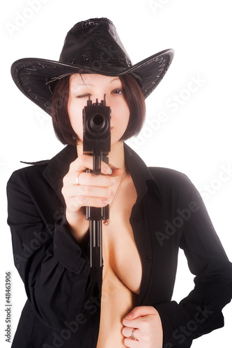 Photo: Pretty sexy girl aiming to you Pretty sexy girl aiming to you