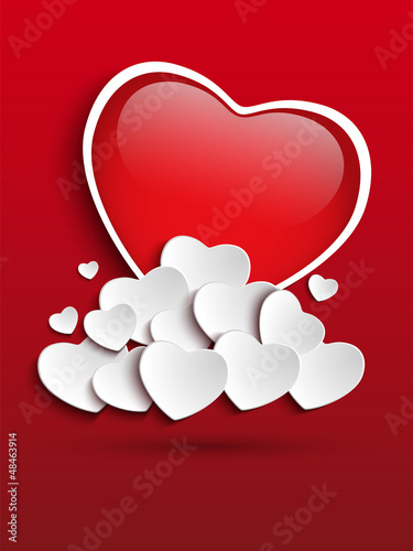 Vector: Valentines Day Heart Clouds Valentines Day Heart Clouds